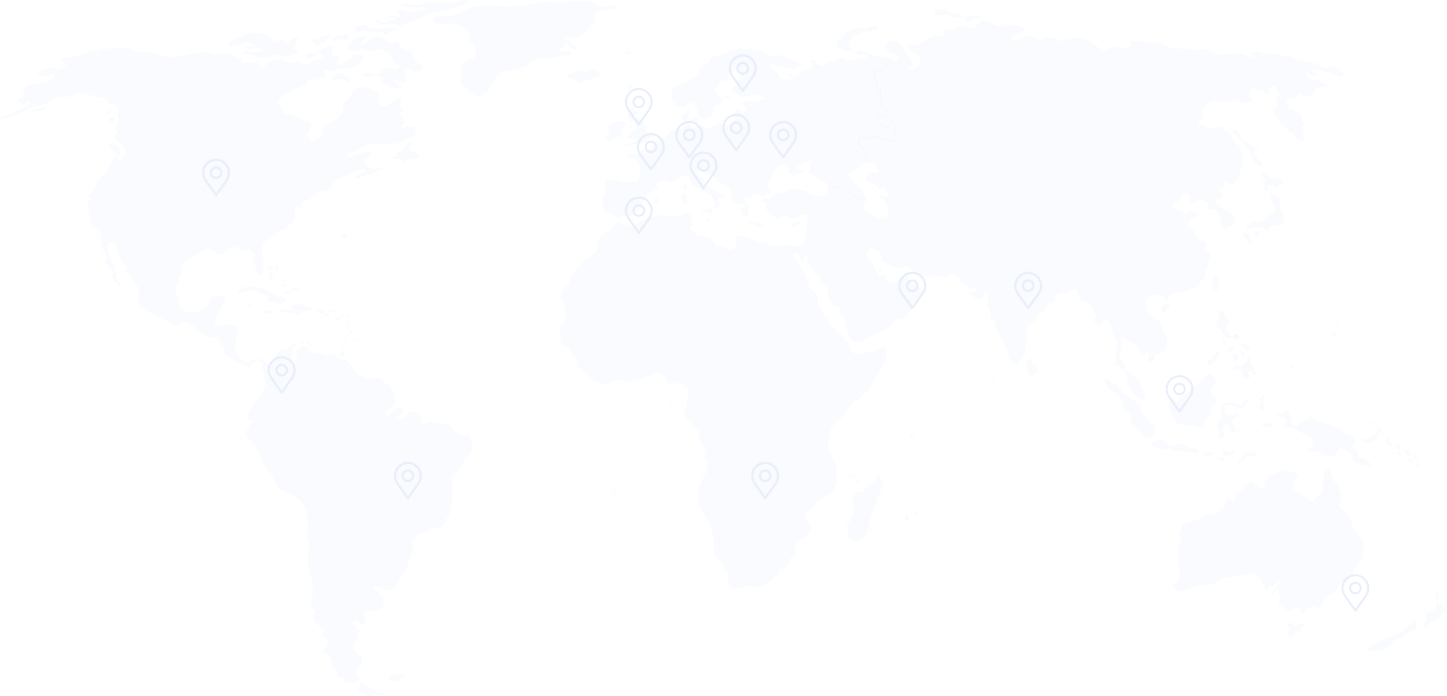 Mapa-múndi com a rede global do PRME